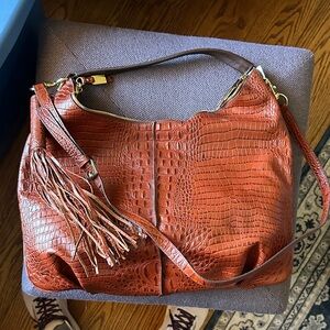 NWOT Leather Elegant Brown Crocodile-Embossed Women's Purse